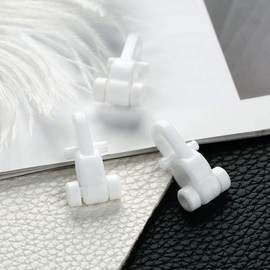 Curtain Runners, 50 Pieces, Roller Diameter 0.2 inch (6 mm), Resin, Silent, Lightweight, Square and C-Shape, Compatible with 0.2 - 0.3 inch (6 - 8 mm) Groove Widths