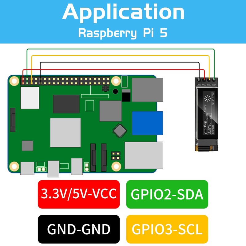 YELUFT 2 Pieces Pre-Soldered 0.91 Inch I2C OLED Display Module