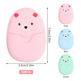 Laughhe 300 Sheets Paper Soap Sheet 6 Boxes Soap Sheets Disposable Portable Soap Flakes Mini Travel Paper Soap Soap with Plastic Box for Washing Travel and Outdoor Use