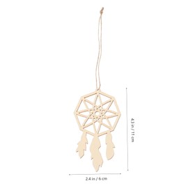 Sosoport 40pcs Wooden Dream Catcher Wall Hanging Paintable Rustic Room Decor with Delicate Wood Carving for Unique Home Art and Dream Catching