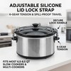 Rxuiael Adjustable Silicone Lid Lock Strap for Slow Cookers and