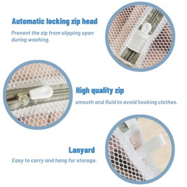 Mesh Laundry Bags, 2pcs Mesh Laundry Bag for Washing Machine, Laundry Bags with Zips, Delicates Wash Bag for Laundry, Socks, Blouse