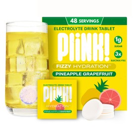 Plink Plink! Fizzy Electrolyte Drink Tablets for Daily Hydration - 48ct Electrolyte Tablets + Sodium, Potassium, Magnesium, Low-Calorie, Low-Sugar Keto Electrolytes Powder Hydration Packets Water Flavoring