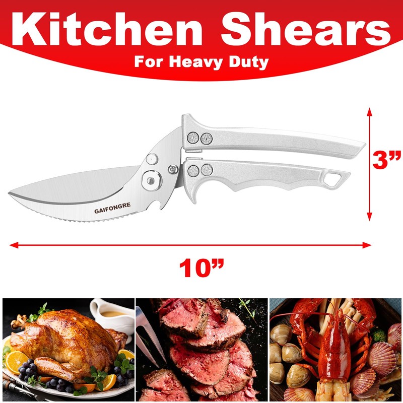 Heavy Duty Poultry Shears - Kitchen Scissors for Food, All