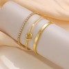 Yimofy Gold Bracelets for Women 14K Gold Plated Layered Bangles