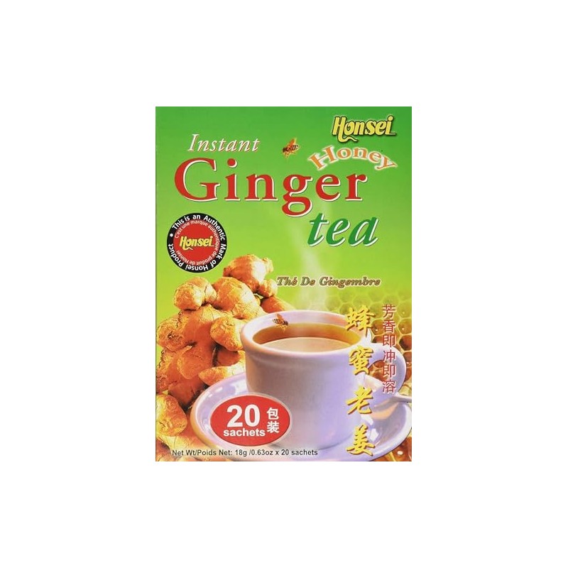 Honsei Instant Ginger Honey Tea, 18 g/0.63 oz., 20 Sachets