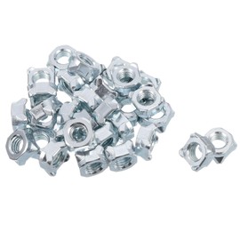 sourcing map Weld Nuts, M8 Square UNC Carbon Steel Machine Screw Silver 40Pcs