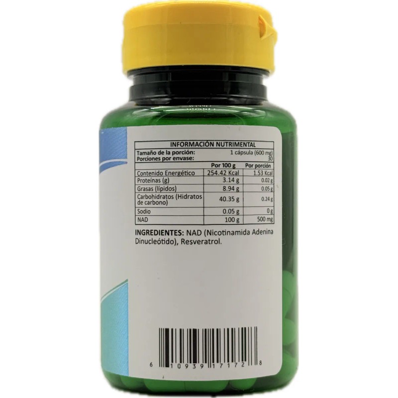 Nad 60 Cpsulas Anti-edad 600 Mg Energreen Suplemento Sin Sabor