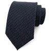 Ctskyte Men's Black Navy Blue Patterned Silk Ties Classic Ribbed