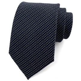 Ctskyte Men's Black Navy Blue Patterned Silk Ties Classic Ribbed Designer Luxury Necktie