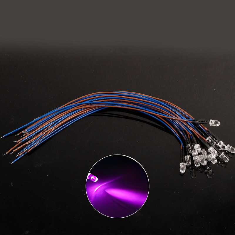Juasky 60pcs Pre Wired Led 5mm，12v Pre Wired Led Diode