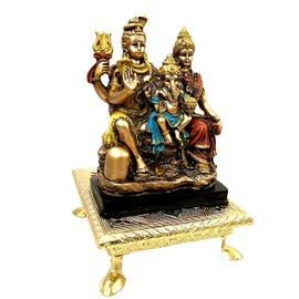 zig zag Wooden Minakari Pooja Chowki | Decorative Wooden Bajot | Flower Choki for Pooja at Home, Wedding, Festivals & Gifts, 5 Inch Golden