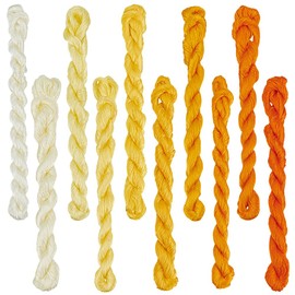 FREEBLOSS 10 Stück Stickgarn Seidengarn 10 x 100 m Naturseiden Stickgarn Traditionelle Nähgarne Quilt Und Stick Nähset Zubehör 10 gelbe Themenfarben