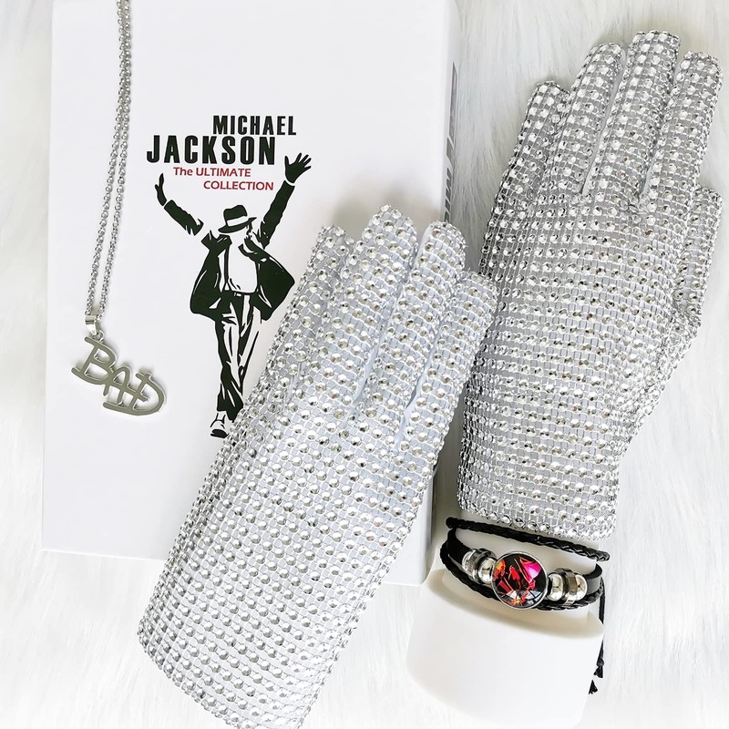 BOMJJOR Michael Diamond Glove for Kids Fans Billie Jean Rhinestone