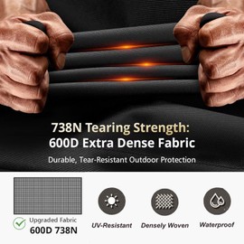 Explore Land Fade Resistant Full Outboard Motor Cover - Waterproof Upgraded Strong 600D Heavy Duty Boat Engine Covers Fit for Motor 30-60 HP