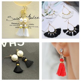 Handmade Cotton Tassel Pendant, 2 cm Mini Colourful Tassel Tassels for Earrings, Bag, Crafts, Key Chain, Strap, Decor, Jewellery Making, Bookmark, Souvenirs, DIY Craft Accessories, Pack of 50