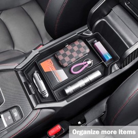 TACOBRO Center Console Organizer Tray Compatible with Honda Accord 2023 2024 2025 2026 Accessories Armrest Secondary Storage, Fit 11th Gen Accord LX/EX/Hybrid-Sport/EX/Sport-L/Touring Black Trim
