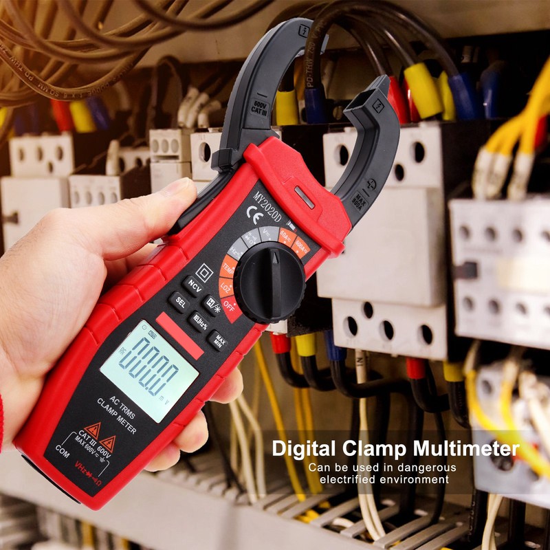 Digital Clamp Multimeter Handheld LCD Display DC AC Current Tester