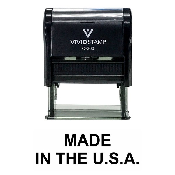 MADE IN THE U.S.A. Self Inking Rubber Stamp (Black Ink)