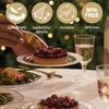 MATANA 40 Premium Clear Plastic Dessert Plates with Gold Rim