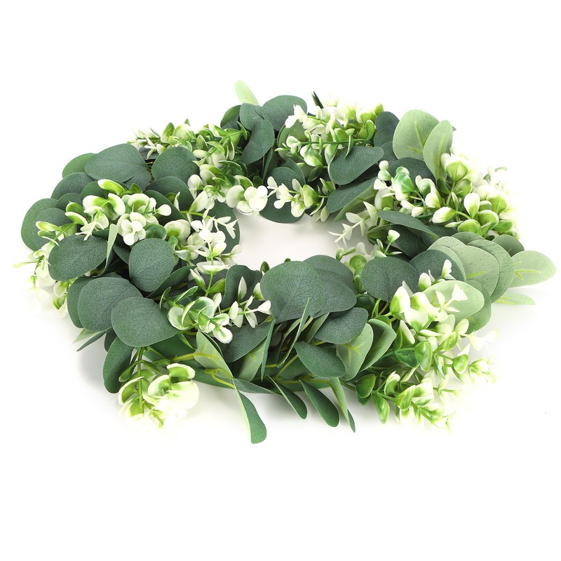 Home Hanging Artificial Plants Wreath Green Leaf Wreath Decoration for