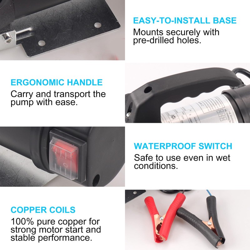 Diesel Transfer Pump 12V DC 10GPM Portable Fuel Transfer Pump