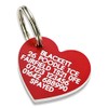 Engraving Studios Deeply engraved red plastic heart shaped dog tag.