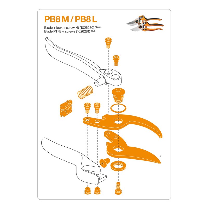 Fiskars Original Spare part set for Fiskars Pruning Shears PB-8