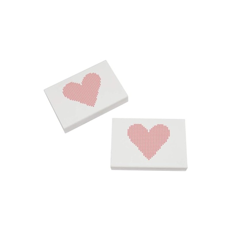 2 x 45mm 'Knitted Heart' Erasers/Rubbers (ER00044194)