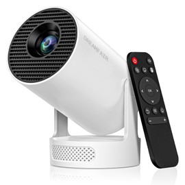 DreamFair Mini Projector with WiFi and Bluetooth | 4K 1080P 170 ANSI Auto Keystone Correction | 210° Rotatable Portable Projector | 25"-110" Screen Video Projector for Smartphone/Laptop/PC HY300Ultra