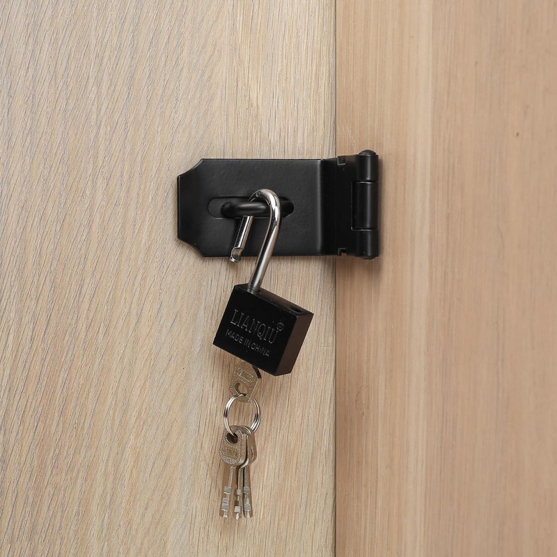 4 Inch 90 Degree Heavy Padlock Hasp, Right Angle Door