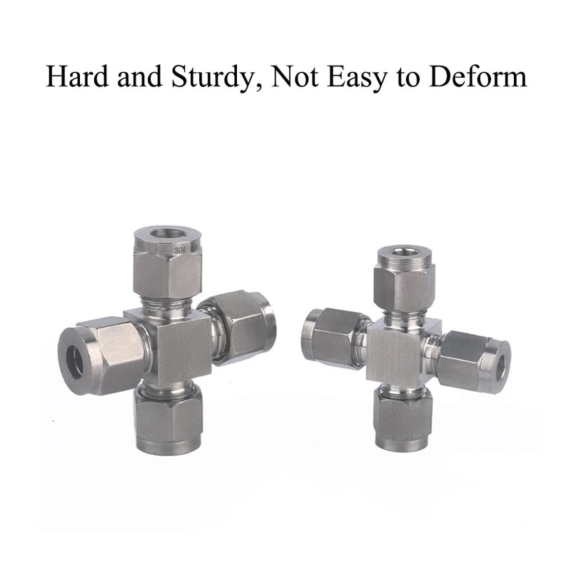Compression Tube Pipe Fitting Stainless Steel Compression Fitting Adapter Cross
