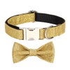 YSHOME&PET Bling Dog Collar with Bow Tie, Adjustable Bowtie Dog