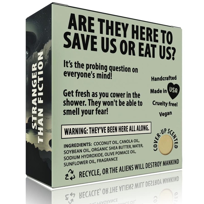 Totally Cheesy Funny Soap - Alien Invasion UFO Abduction Soap