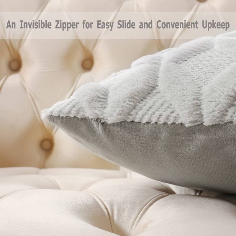 Volcanics Pack of 2 Faux Wool Throw Pillow Covers 20x20