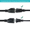 Flat Extension Cord with Flat Wall Plug 6FT - Black