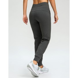 G Gradual Women's Fleece Lined Joggers 28"/30"/32" High Waisted Sweatpants Water Resistant Thermal Warm Pants Zipper Pockets(Charcoal,32-Small)