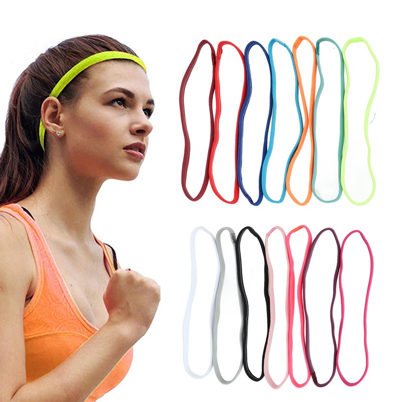 14PCS Workout Headband Polyester Cotton Non Slip Breathable Head Sweat