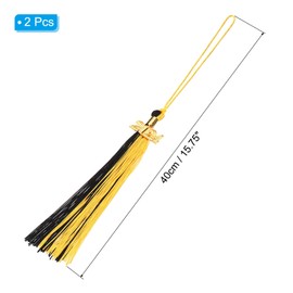 PATIKIL 2 Pcs Graduation Tassel with 2024 Gold Charm, Graduation Cap Tassel 2024 Year Graduation Tassels for Graduation Party Ceremonies Souvenir, Golden and Black