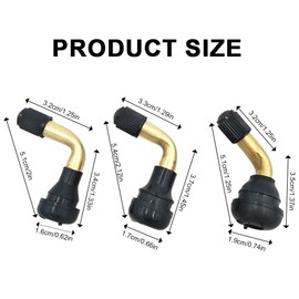 Tadipri 6 Pieces Pvr50 Pvr60 Pvr70 Scooter Valve, Tyre Valve 90 Degree, Brass Tubeless Valve, for Motorcycles, Cars, Bikes, Scooters