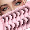 IFLOVEDEKD Faux Mink Lashes with Clear Band Eyelashes Natural Fluffy