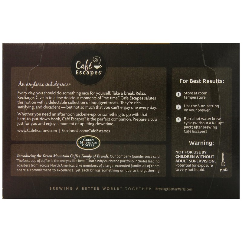 Café Escapes Chai Latte Keurig K-Cups Coffee, 12 Count