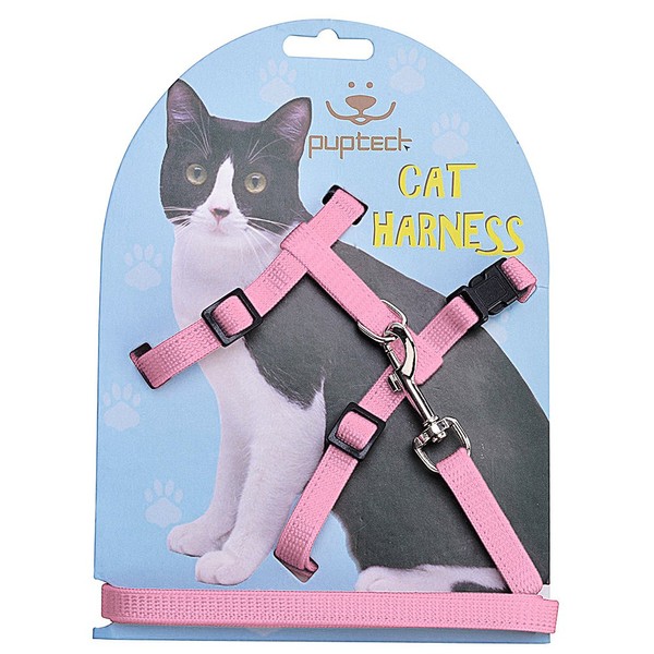 PUPTECK Adjustable Cat Harness and Leash Set Escape Proof Kitten
