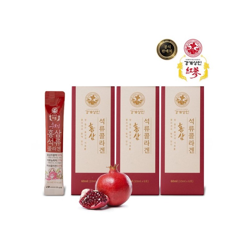 e강개상인 홍삼 석류콜라겐(10ml x 18포) 6년근 홍삼추출액 히알루론산 eKang Gae