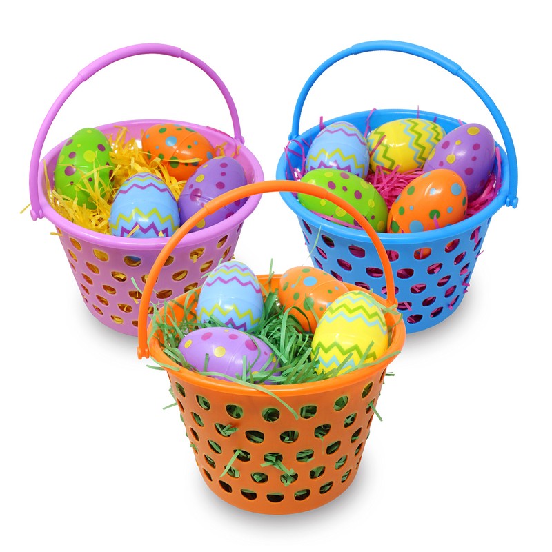 JOYIN 6 Pieces 8" Easter Egg Baskets with Handle and