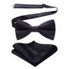 HISDERN Men's Bowtie, One-Touch Bowtie, with Chief, Adult, Weddings, Hook