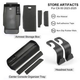 Birbenben 4 PCS for 2023 2024 Mazda CX-50 Center Console Organizer Tray, Armrest Storage Box for Mazda CX50 CX 50 2024 2023 2025 Prime Insert Secondary Box, Must Have Interior Trim Accessories