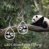 VONALA Panda Earrings 925 Sterling Silver Origami Panda Dangle Dangling
