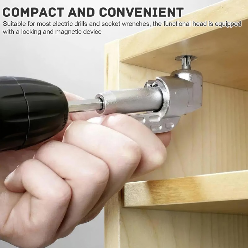 Angle Screwdriver Attachment, Robust and Easy to Use, Angle Wrench,