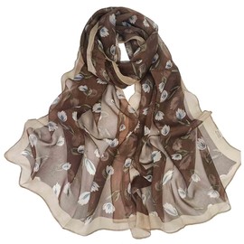 Pokeedioty Scarfs for Women Lightweight Scarves Elegant Floral Pattern Sheer Scarfs Shawls Wraps (YH-145)